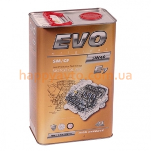 Моторна олива EVO E7 5W-40 SM/CF, 4Л